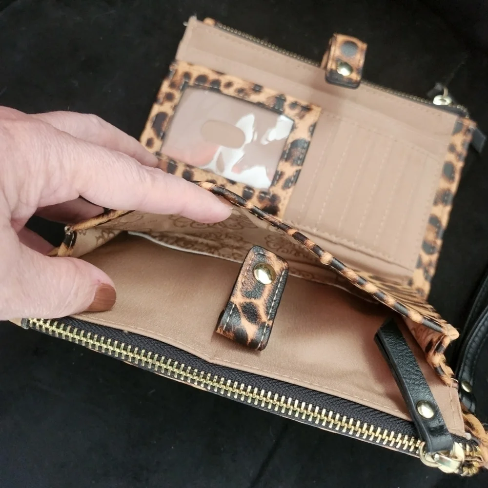 Enzo Angiolini Brown and Black Leopard Print Wallet